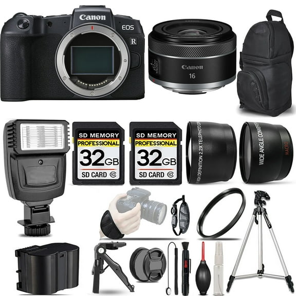 Canon EOS RP Mirrorless Camera  16mm f/2.8 STM Lens  Flash  64GB- Kit (International Version)