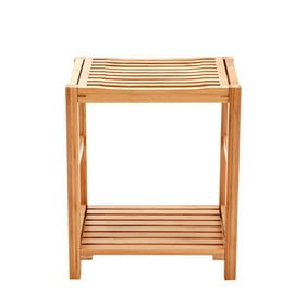 Mllieroo Bamboo Shower Seat Bench With Underneath Storage Shelf