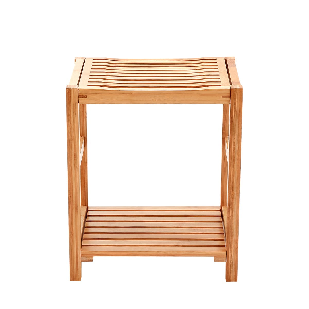 New Ridge Home Natural Bamboo Shower Bench Seat Shaving Stool