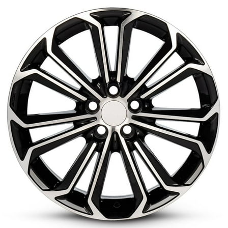 New OEM Replacement Wheel 17x7 in for 2014-2016 Toyota Corolla Black Machine Face (Diamond Cut) Black 17 inch Aluminum Rim