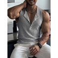 thumbnail image 4 of Men'S Tank Tops Sleeveless V Neck Workout Muscle Gym Athletic Shirts Casual Summer Tee Light Gray XXXL, 4 of 8
