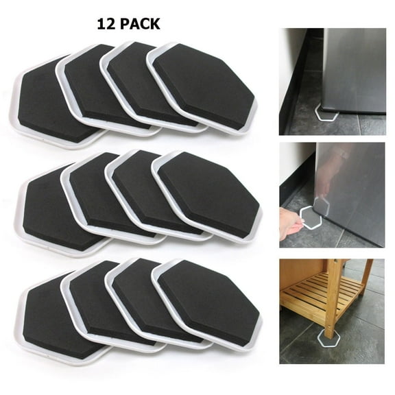 JMK IIT 12 PC Soft Furniture Sliders Pads Magic Movers Floor Wood Carpet Protector