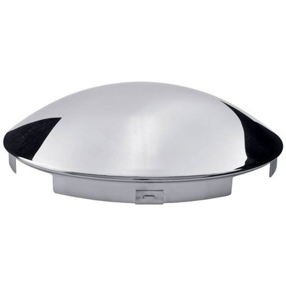 Trux THUB-6N  -  8 Inch Chrome Dome Shape Front Hubcap W/ 6 Notched