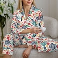 thumbnail image 6 of Yiaed Barbecue Print Pajamas Women's Long Sleeve Sleepwear Soft Button Down Loungewear Pjs Lounge Set Nightwear Womens Pajama Pants-X-Large, 6 of 7