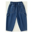 thumbnail image 4 of IROINNID Children's Jogger Stretch Pants Elastic Waist Harem Soild Pockets Denim Summer Spring 3T, 4 of 9