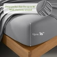 thumbnail image 4 of Baauye Cozy Bamboo Sheets Set, 4-Piece King Sheet Set with 16" Deep Pockets, Soft and Breathable Bed Sheets, Gray, 4 of 7