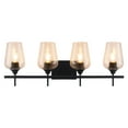 thumbnail image 1 of Bestco Four-Light Wall Sconce Vanity Lights with Glass Shade, Matte Black, 1 of 8