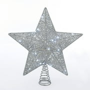 Holiday Time LED Christmas Tree Topper, Silver Star, 15"