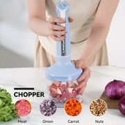LINKChef Immersion Blender, 1000W 20-Speed 5-in-1 Immersion Hand Blender with Turbo Mode, Scratch-Resistant Stick Blender for Baby Food Processor & Chopper(Blue)