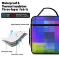 thumbnail image 4 of Blue and Purple Checkered Pattern Insulated Lunch Bag Teens,Lunch Box for Men Women for Work,Picnic or Travel,10.2x9.5x4.3 Inches,8 Can Capacity, 4 of 6