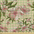 thumbnail image 2 of Ambesonne Flower Fabric by the Yard Upholstery, Delicate Exotic Apple Dreamy, 3 Yards, Peach Coral and Fawn, 2 of 5