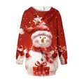 thumbnail image 5 of miqiqism Womens Christmas Sweatshirt Dress Comfy Long Sleeve Hoodies Mini Dresses with Pockets Casual Crewneck Hoodie 2024 Fall Fashion Printed Hooded,Red,Large, 5 of 6