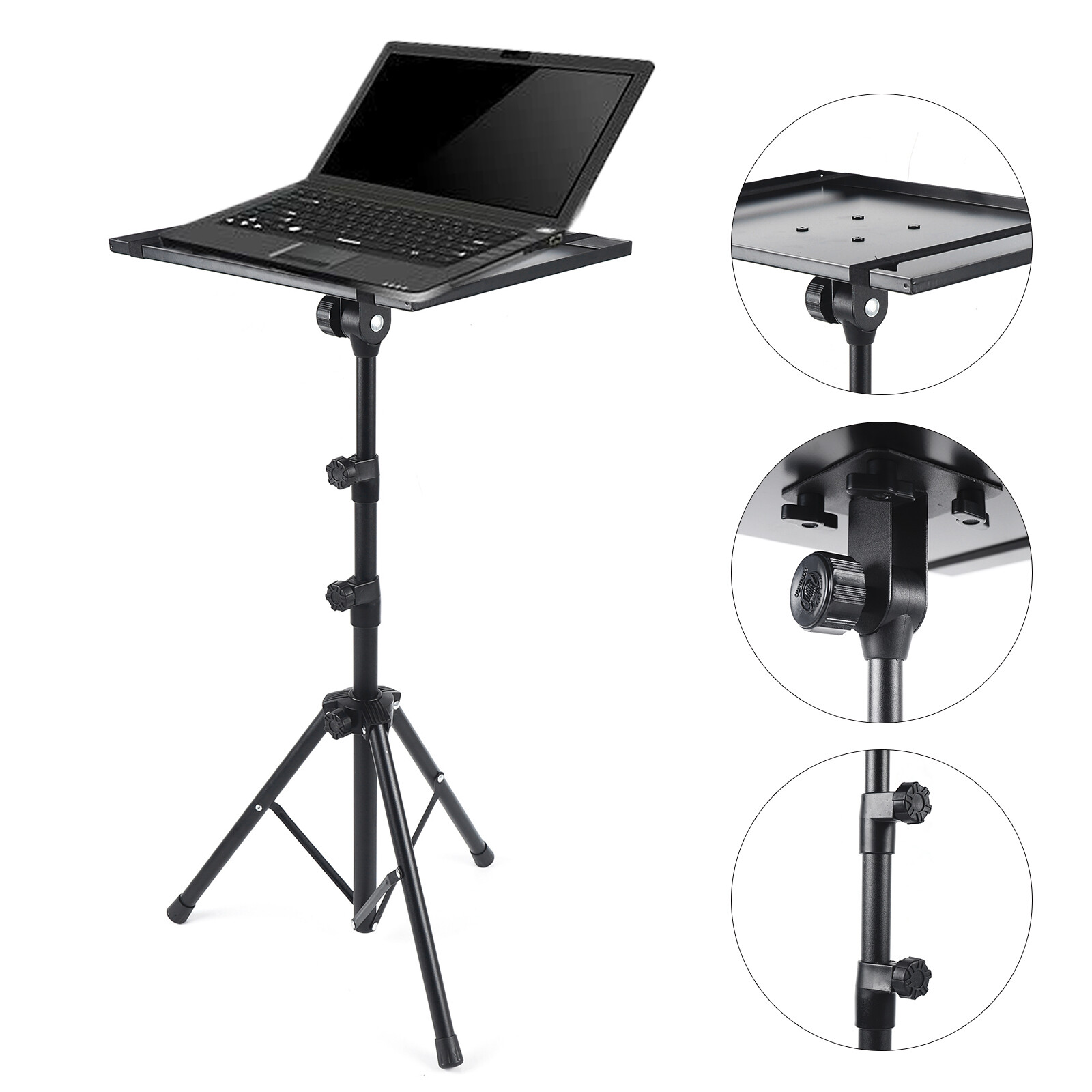 Metal Adjustable Tripod Stand With Tray Laptop Projector Outdoor Home Office For A Bedroom, Living Room, Study, Office