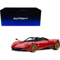 thumbnail image 2 of Pagani Huayra Roadster Rosso Monza Red and Carbon with Luggage Set 1/18 Model Car by Autoart, 2 of 6