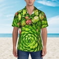 thumbnail image 2 of Disketp Cactus And Succulents Hawaiian Shirts for Men,Mens Casual Short Sleeve Button Down Shirts Beach Shirt,X-Large, 2 of 7