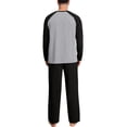 thumbnail image 7 of Stamzod Mens Pajamas Set Patchwork Casual Long Sleeve T Shirts Loose Pajama Pants Plus Size Men's Sleepwear 2 Piece Gray M, 7 of 7