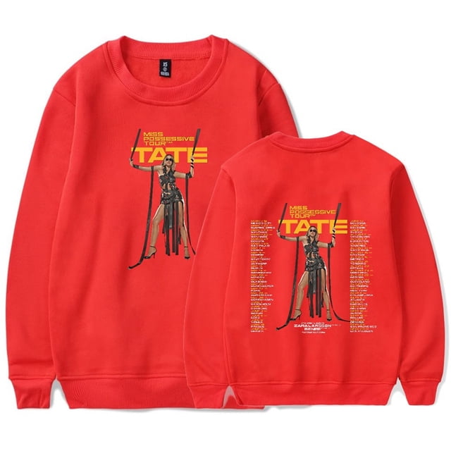 Chandail en Molleton Tate McRae Miss Possédée Tour 2025 Hip Hop Col Rond Mode Chandail