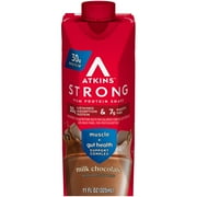 Atkins Strong, High Protein Shake, Milk Chocolate, 30g of Protein, 4 Count