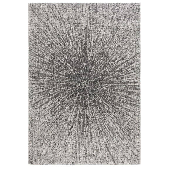 SAFAVIEH Courtyard Doroteja Radiant Indoor/Outdoor Area Rug, Grey/Black, 6'7" x 9'6"
