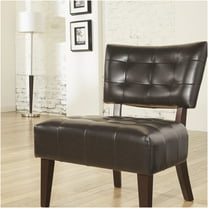 JERFIT Modern Faux Leather Accent Chair with Oversized Seating, Tufted Back, Brown Contemporary Lounge Chair for Living Room