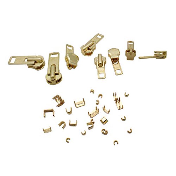 Zipper Repair Solution 8 Sets Assorted Brass YKK Auto Lock Sliders