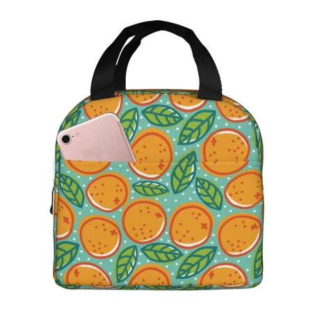 Insulated Lunch Bag for Women Men - Cute Orange Starry Sky Light Blue Leakproof Cooler Lunch Box for Women Men  Lunch Tote Bags for Work School Picnic Travel