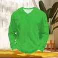 thumbnail image 4 of UVEASISHA Big and Tall V Neck Tshirts for Men Long Sleeve Waffle Knit Shirt Solid Color Regular Fit Pullover Gym Workout Textuered T-Shirts Green 4XL, 4 of 6