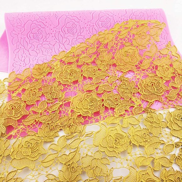 Xidmold Silicone Rose Flower Press & Fondant Decorating Embossing Mat - Gum Paste Cake Baking Tools