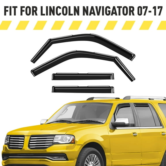 AEROGUYS In-Channel Window Deflectors Extra Durable Window Visors Rain Guards Fit for Lincoln Navigator 2007-2017, Sun Visors, Wind Deflectors, Vent Visors, Car Accessories - 4pcs. AG0551
