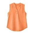 thumbnail image 5 of Levmjia Womens Linen V Neck Tunic Top Sleeveless Linen Blouse Solid Color Linen Button Down Shirt Casual Loose Fit Soft Breathable Spring Summer, 5 of 7