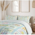 thumbnail image 6 of Ambesonne Cartoon Duvet Cover Set, Funny Elephants Drawing, 2-Calking, Aqua Multicolor, 6 of 7