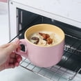 thumbnail image 3 of Farcauo 21oz Pink Soup Bowls Microwave Safe with Handles Spoon and Coaster Large Soup Mug XXL Coffee Mugs Big Ceramic Tea Cups Cappuccino Cup Gift Birthday Gifts for Women and Men, 3 of 8