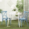 thumbnail image 3 of DecMode 30"W, 30"H Aluminum Farmhouse Outdoor Dining Table, White, 1-Piece, 3 of 14
