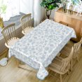 thumbnail image 4 of Vintage Floral Tablecloth,60x84 Inch,Bule Waterproof Rectangle Table Cover, 4 of 7