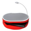 Portable Lap Desk With LED Lamp, 18" x 15" - Handy Zippered Storage For Laptop Computer - Adjustable LED Work Light - Light Weight Travel Workstation With Microbead Cushion - Laptop Lapdesk, Red