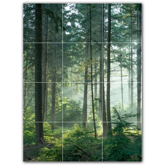 Picture-Tiles.com: Trees Ceramic Tile Wall Mural WAL501009-34XL. 36"W x 48"H using (12) 12" x 12" Ceramic Tiles-Satin Finish