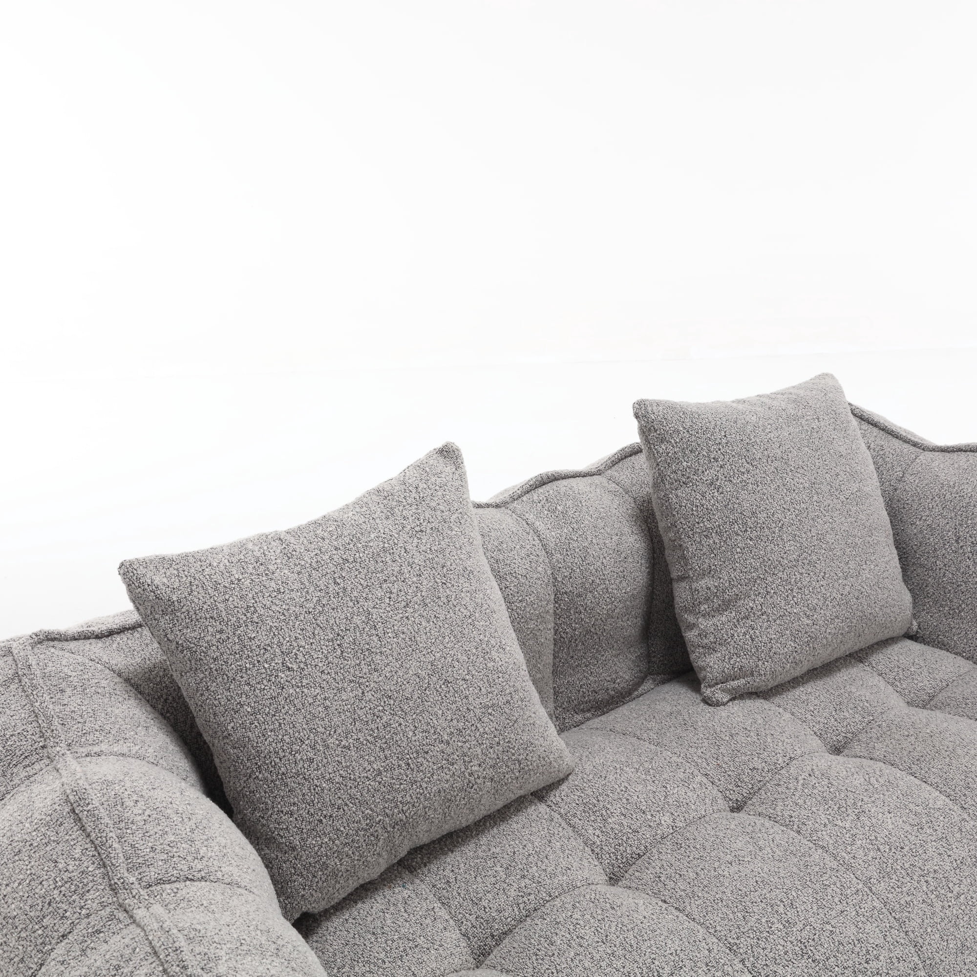 PORKISS Oversized Bean Bag Chair with 2 Pillows, Giant Large Loveseat Bean Bag Chair Couch for Adults Teens, Chenille Fabric Sofa, Grey
