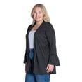 thumbnail image 4 of Plus Size Knit Bell Sleeve Open Cardigan, 4 of 8