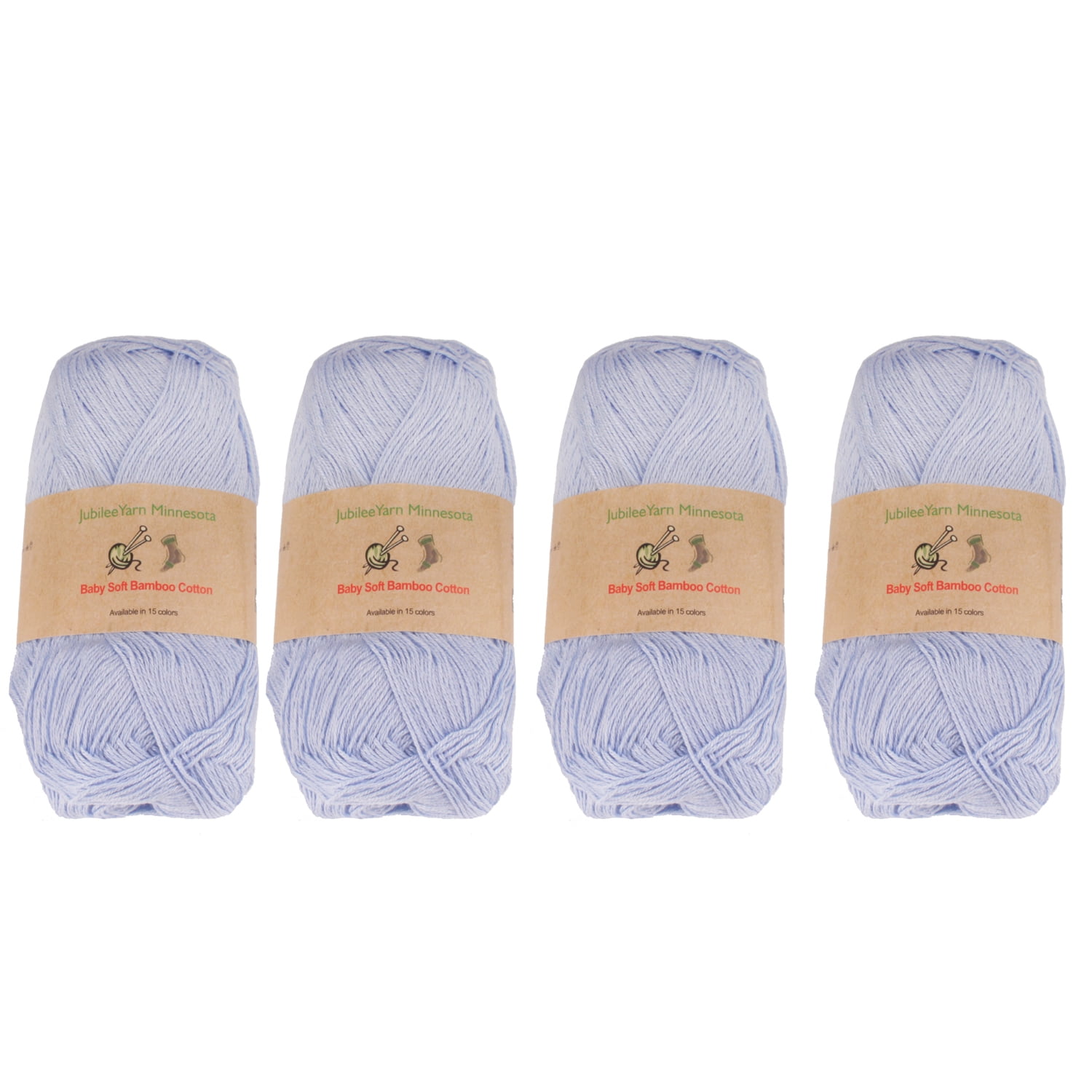 JubileeYarn Baby Soft Bamboo Cotton Yarn - Shades of Neutral Colors - 4  Skeins