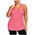 thumbnail image 2 of Uootdi Gym Tops for Women U Neck Sleeveless Racerback Keyhole Cutout Plain Marled Knit Tank Tops for Women Relaxed Fit Workout Sweat Wicking Womens Tees, 2 of 9