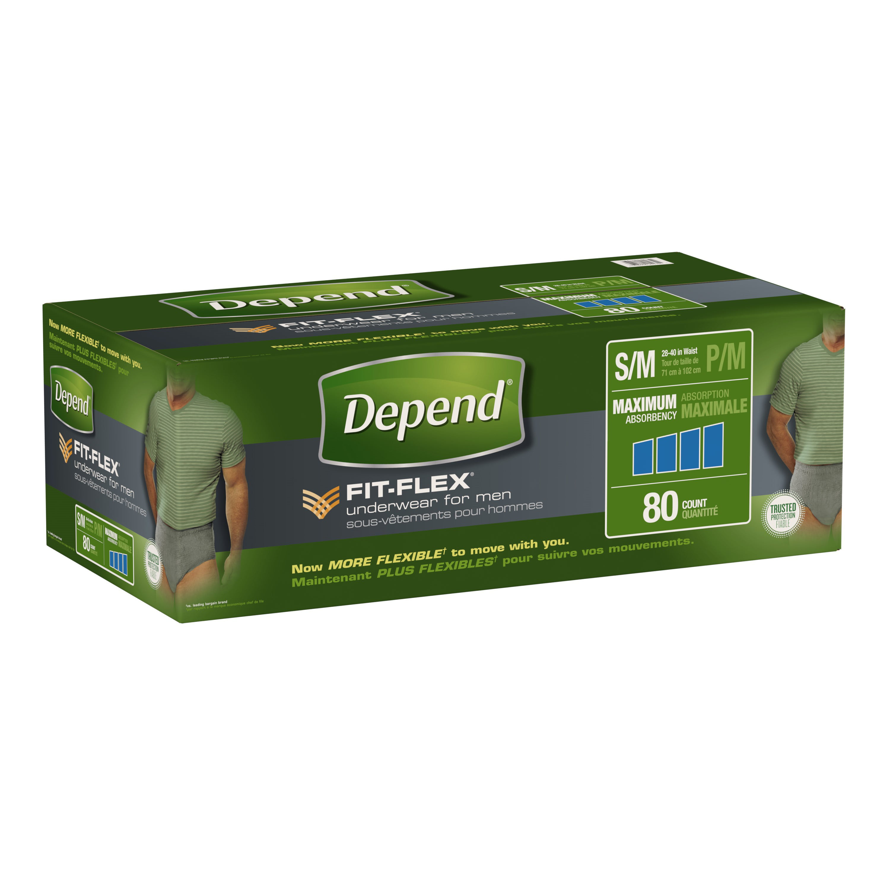 Depend Men's Underwear, Small/Medium, 80 Ct - Walmart.com