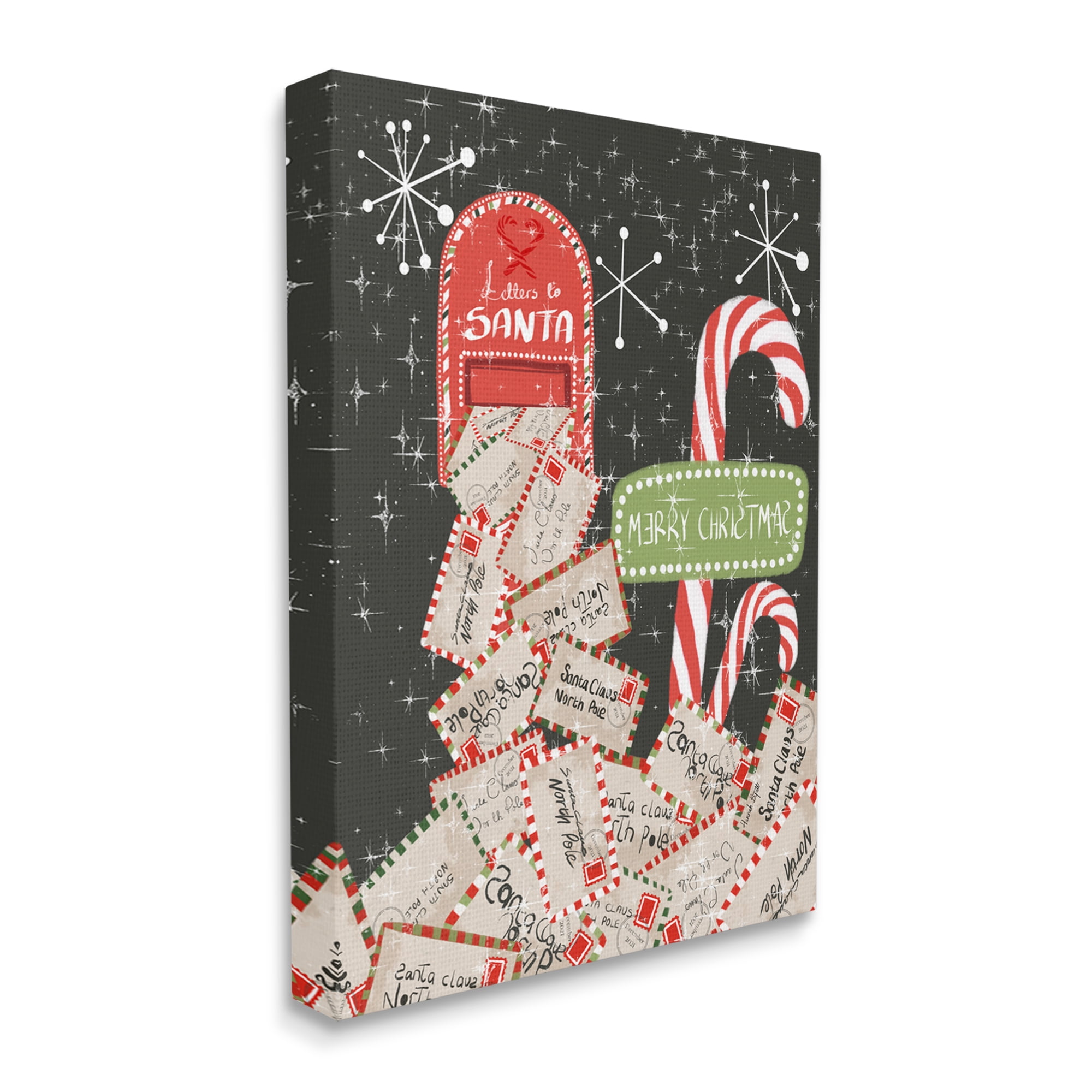 Stupell Industries Letters For Santa Mail Holiday Painting Gallery Wrapped Canvas Print Wall Art, 24 x 30