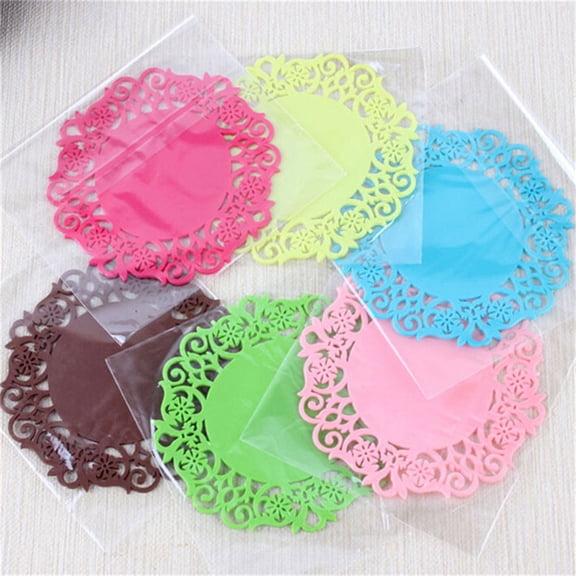 Dinnerware Eco Friendly Multi Functional Lace Flower Doilies Silicone Coaster Tea Cup Mats Pad Insulation Placemat LAU