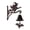 B, variant on Witch Bells for Door, Vintage Witch Hat Iron Halloween Protection Witches Bells with Crescent Moon Clapper, Spooky Porch Decor