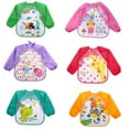 thumbnail image 4 of JUNWELL Baby Bibs Waterproof Child Eating Clothes Children's Long Sleeves Feeding Smock Bib Baby Apron Bandana Bebes Bibs, 4 of 5