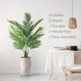 thumbnail image 3 of Artificial Tree in Modern Granite Effect Planter, Fake Areca Tropical Palm Silk Tree for Indoor and Outdoor Home Decoration - 57" Overall Tall (Plant Pot Plus Tree), 3 of 5