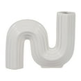 thumbnail image 6 of Loopy U-Shaped Vase for Modern Living Room Decor - Ceramic Flower Vase for Home, Bedroom, and Office Table Accents - Accent Display for House Dining Room Centerpiece and Mantel - 6", White, 6 of 14