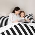 thumbnail image 4 of Manfei Geometric Stripe Twin Comforter Sets,Contemporary Minimalist Bedding Set, Black White, Reversible 2 Pieces, 1 Comforter and 1 Pillowcase, 4 of 6