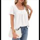 thumbnail image 3 of Blusas Tipo Túnica para Mujer, Holgadas, de Corta, con Cuello Redondo, Informales, de Verano L, 3 of 10