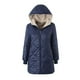 thumbnail image 3 of Chaqueta de invierno de algodón de longitud media con capucha y diseño geométrico impermeable y suave para mujer, 3 of 5